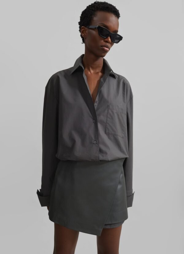 Organic Cotton Long Shirt - Light Khaki - Image 2