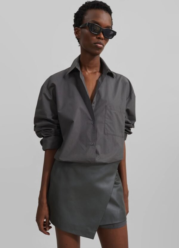Organic Cotton Long Shirt - Light Khaki - Image 3