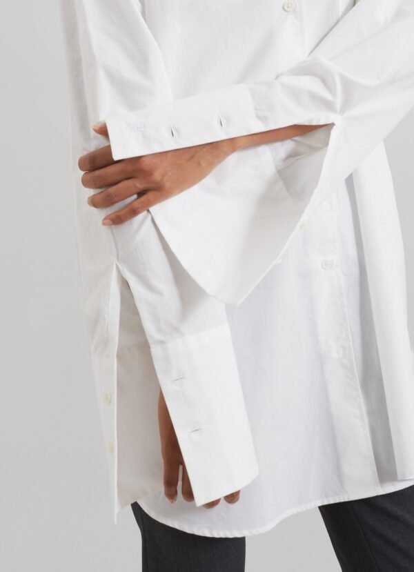 Organic Cotton Long Shirt - White - Image 4