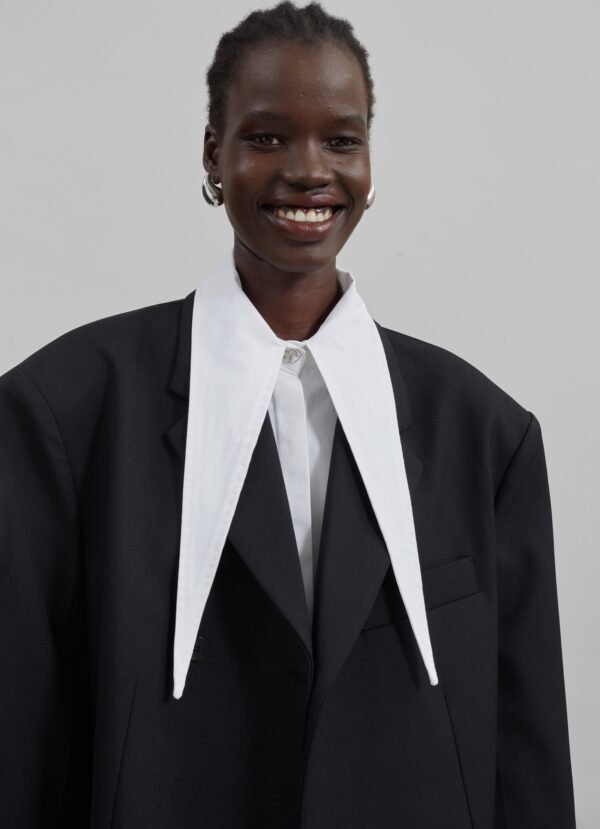 Long Collar Shirt - White - Image 5