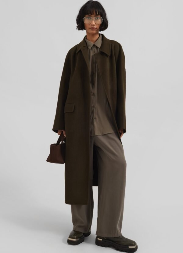 Jalhay Oversized Wool Coat - Khaki Brown - Image 2
