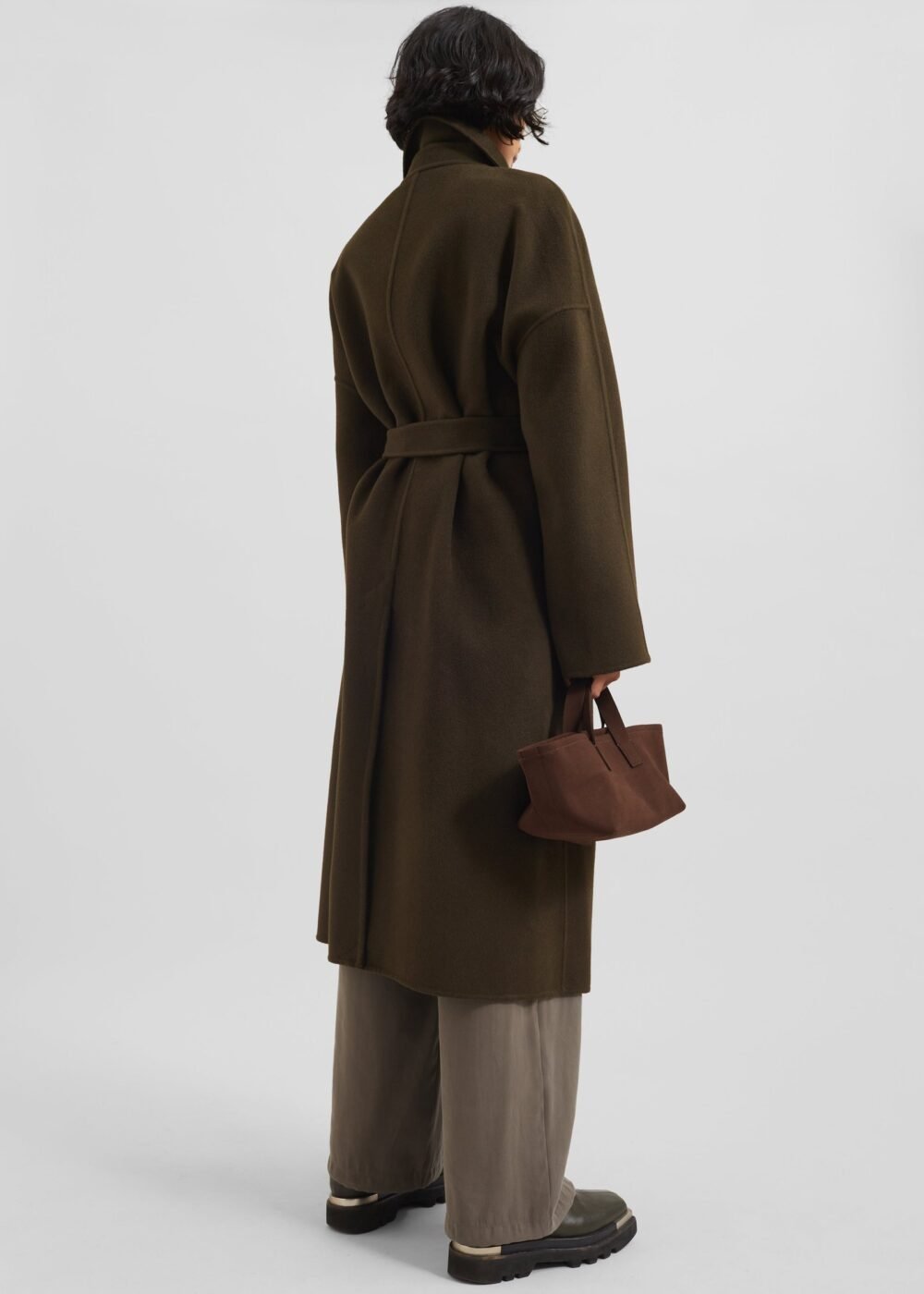 Jalhay Oversized Wool Coat - Khaki Brown - Image 6
