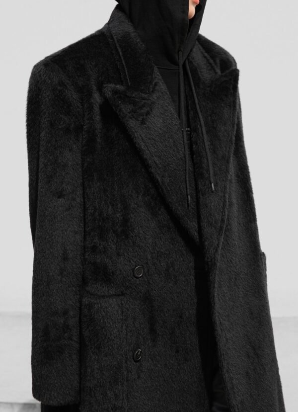 Oversized Wool Coat - Black - Image 4
