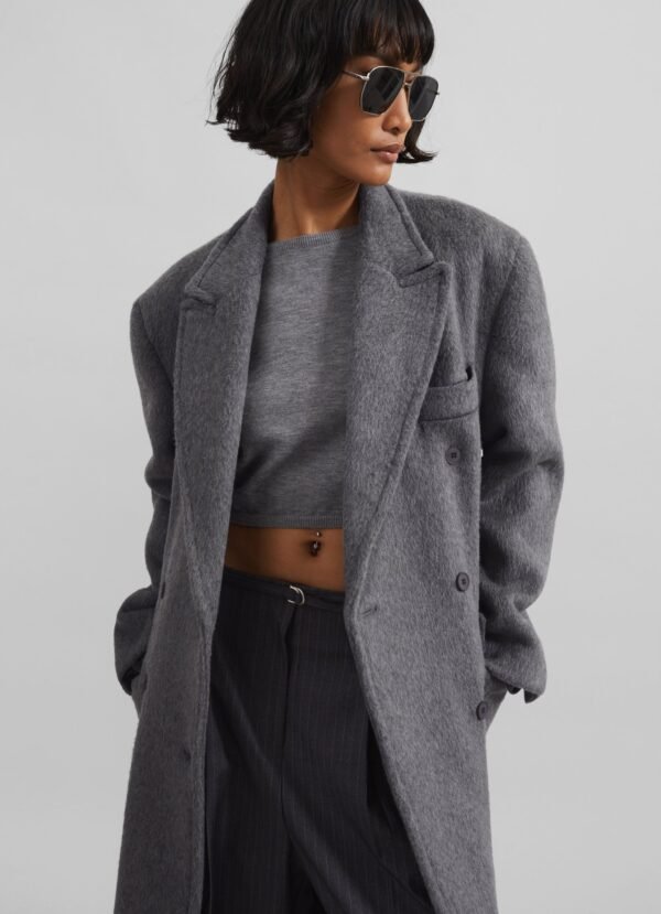 Wool Coat - Grey - Image 4