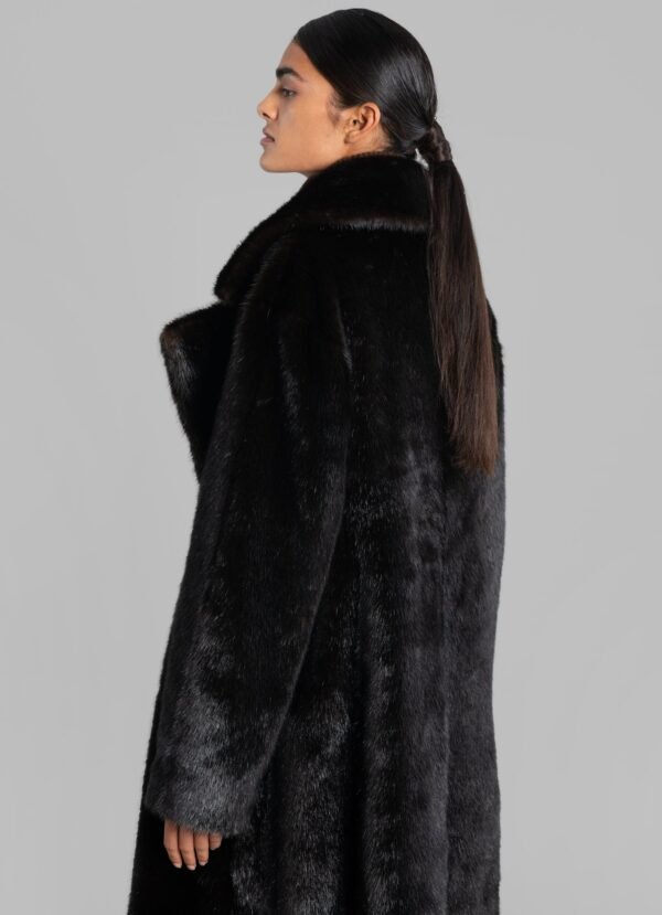 Faux Fur Coat - Dark Espresso - Image 6
