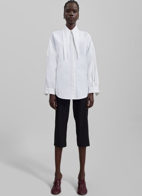 Long Collar Shirt - White - Image 4