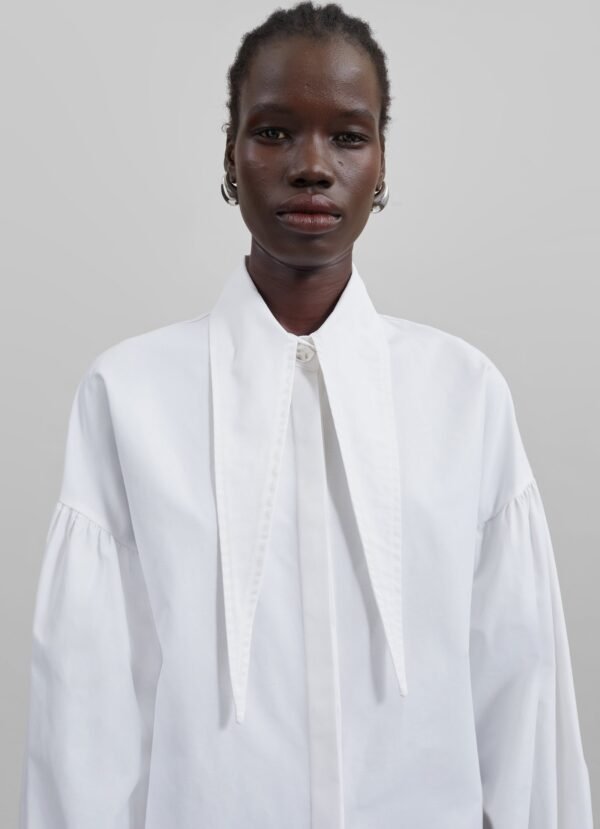 Long Collar Shirt - White - Image 7