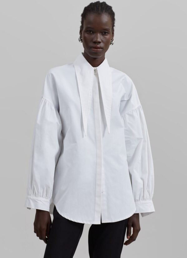 Long Collar Shirt - White - Image 10
