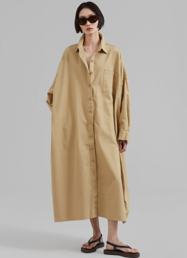 Oversized Shirt Dress - Sahara - Image 4