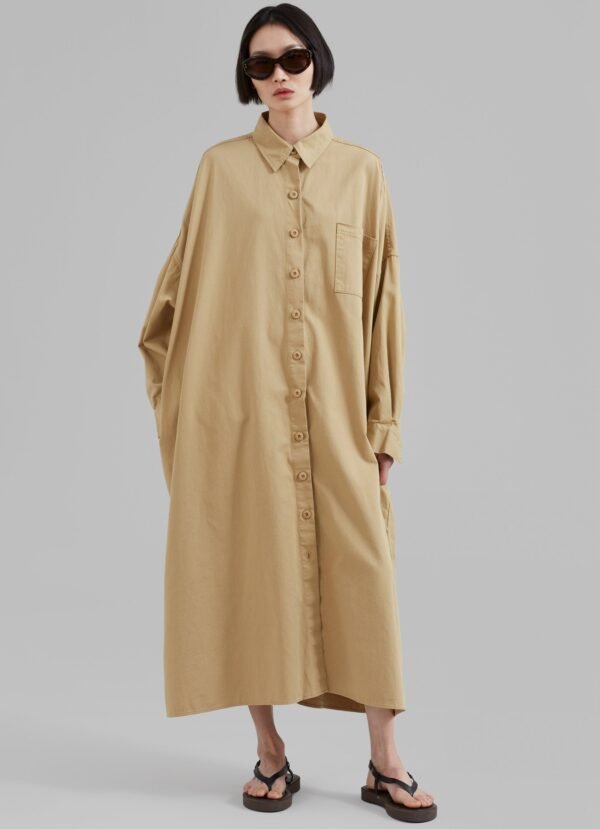 Oversized Shirt Dress - Sahara - Image 2