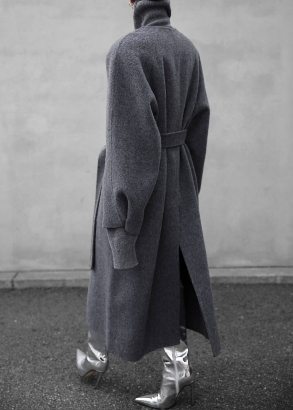 Wool Coat - Grey - Image 4