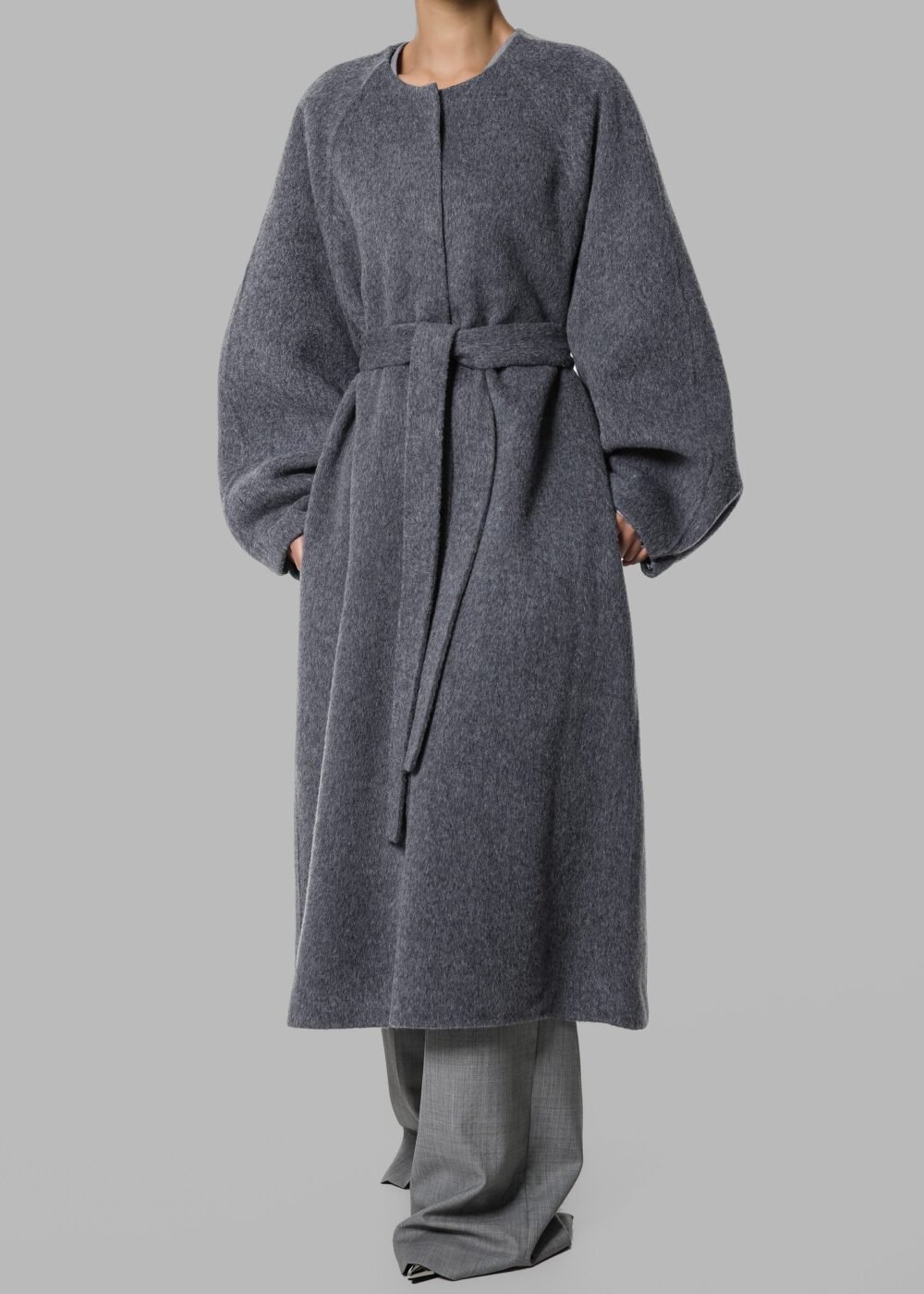Wool Coat - Grey - Image 7