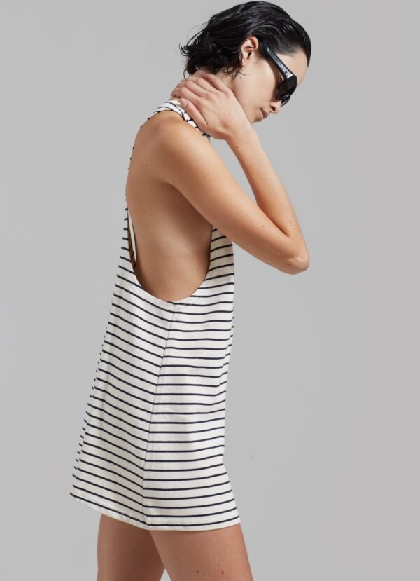 Halter Dress - Navy Stripe - Image 4