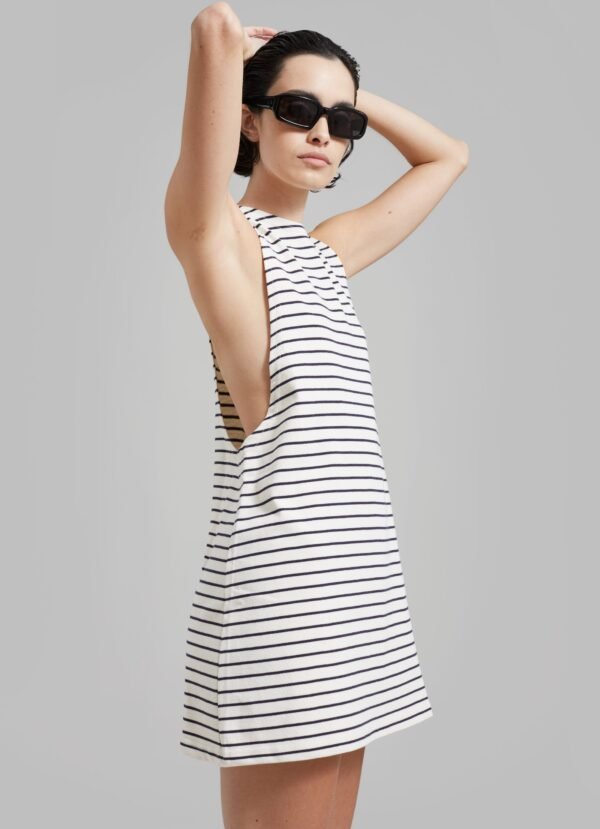 Halter Dress - Navy Stripe - Image 7