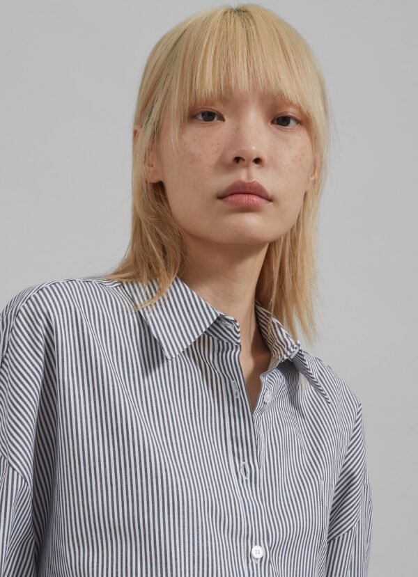 Button Up Shirt - Black/White Stripe - Image 4
