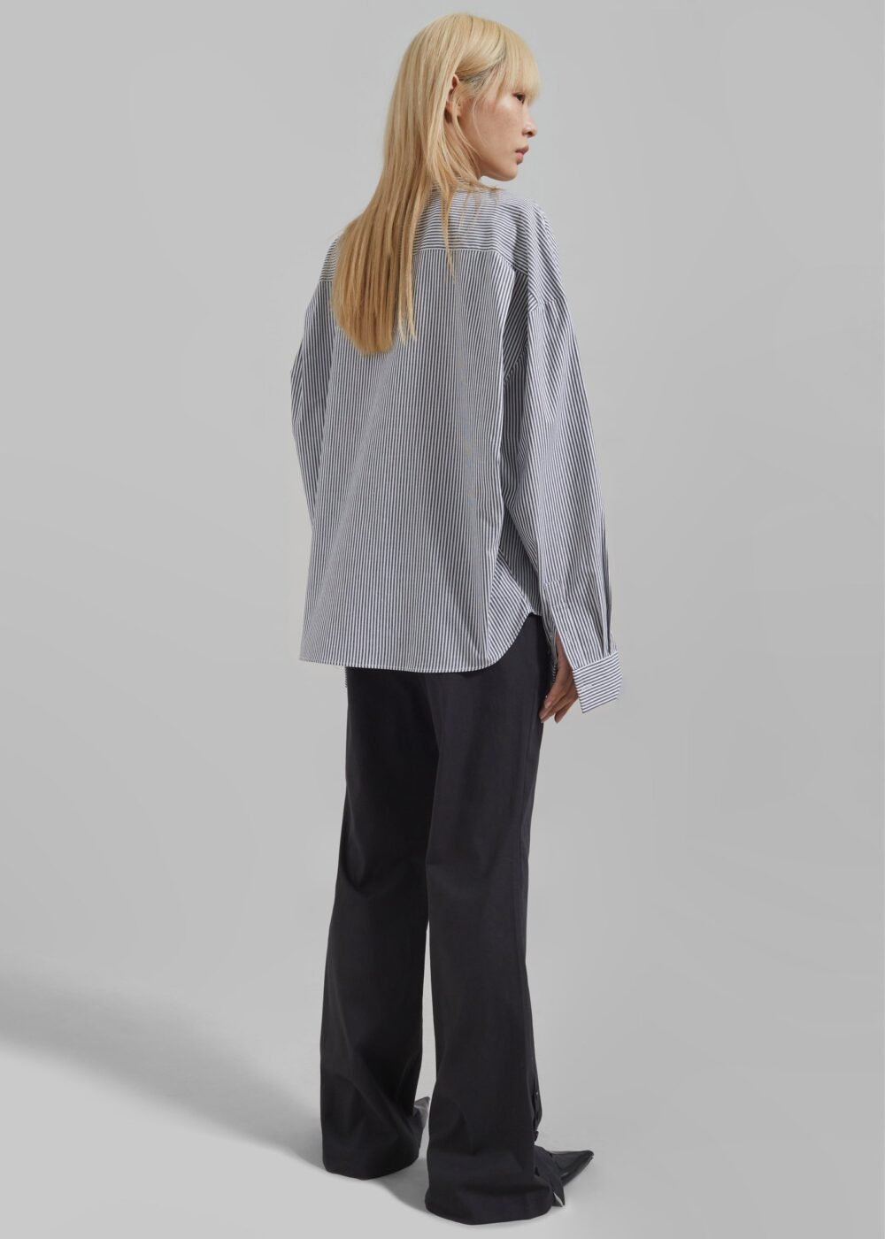 Button Up Shirt - Black/White Stripe - Image 9