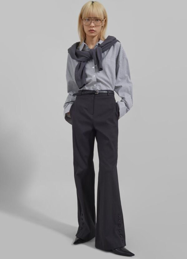 Button Up Shirt - Black/White Stripe - Image 7