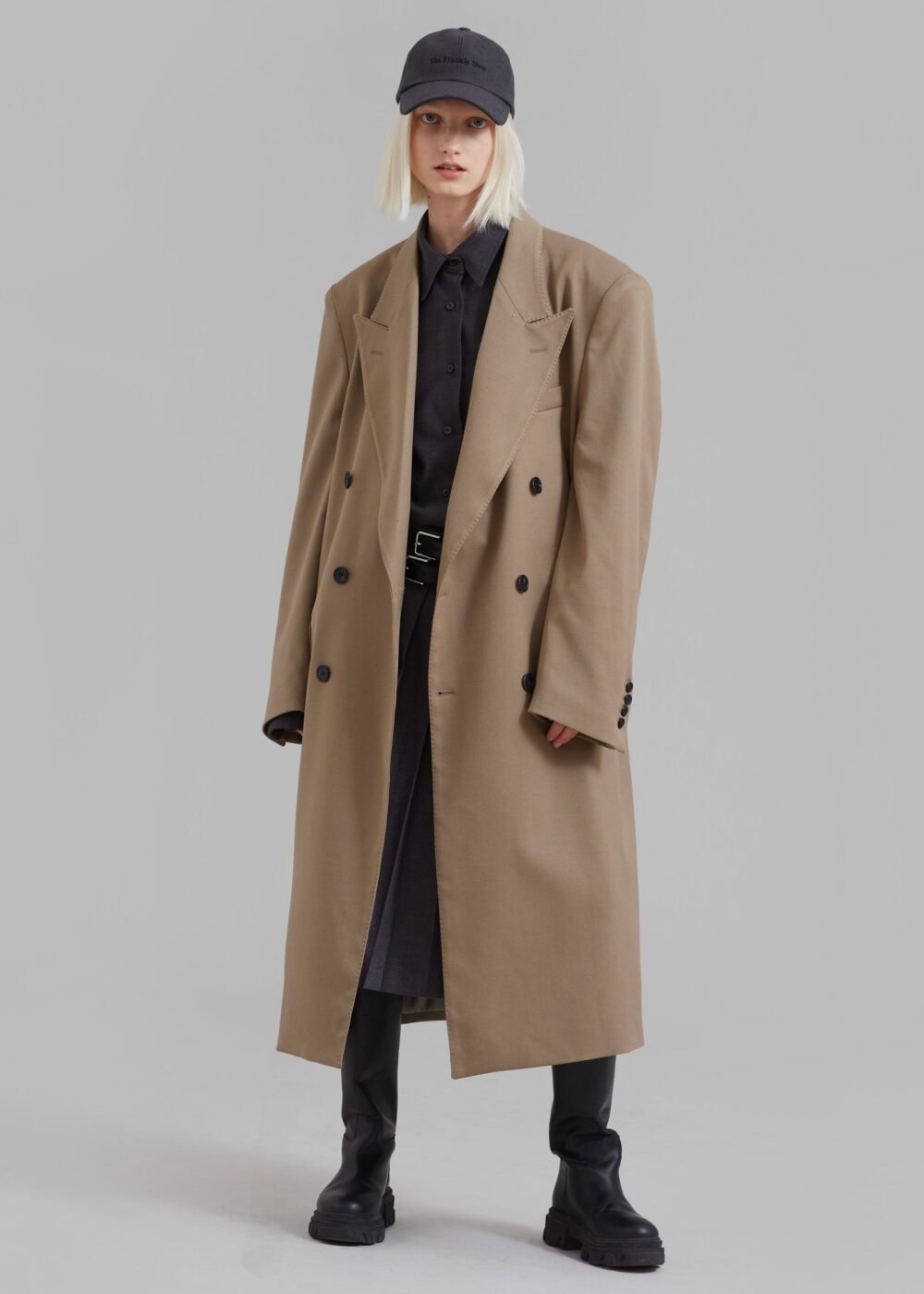 Double Breasted Coat - Taupe - Image 8
