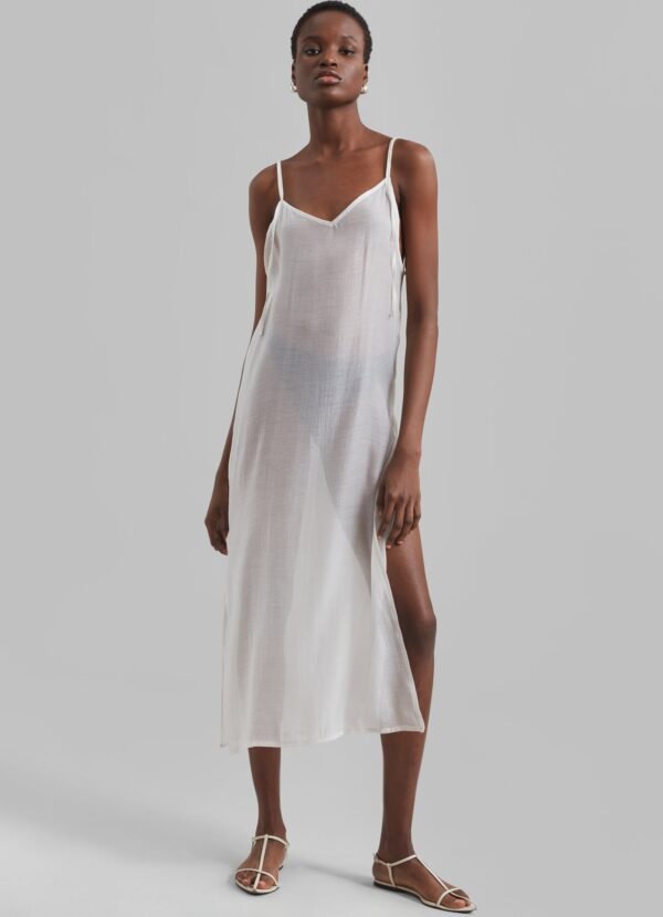 Sheer Midi Dress - Off White - Image 2