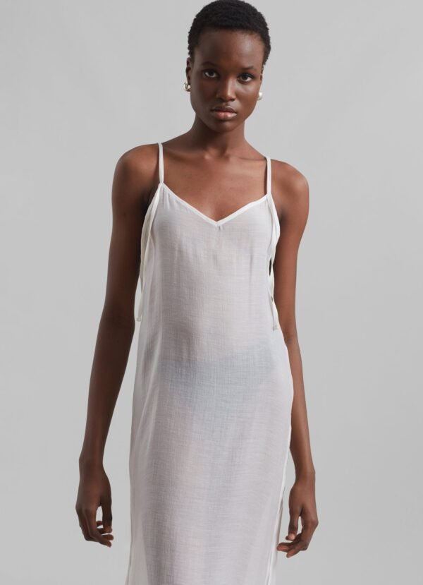 Sheer Midi Dress - Off White - Image 7