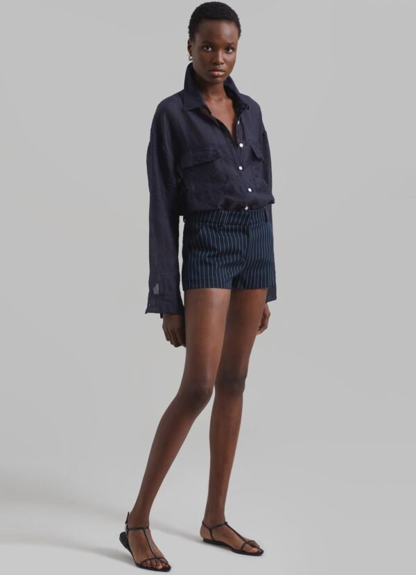 Sheer Shirt - Navy - Image 7