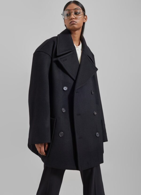 Oversized Peacoat - Black - Image 2
