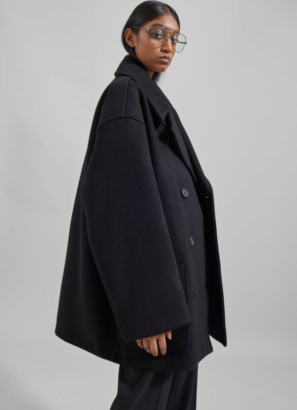 Oversized Peacoat - Black - Image 4