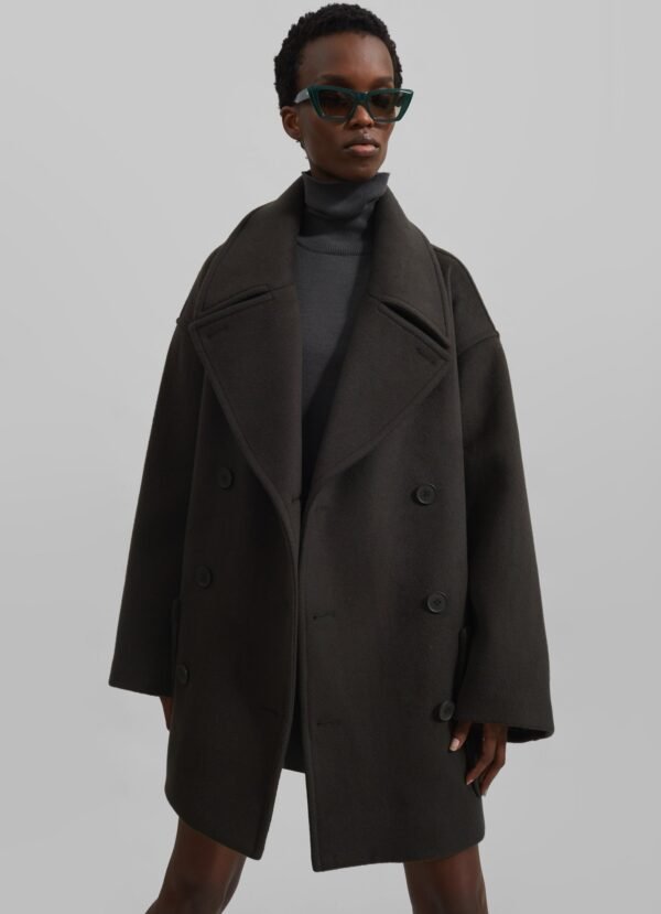 Oversized Peacoat - Khaki - Image 4