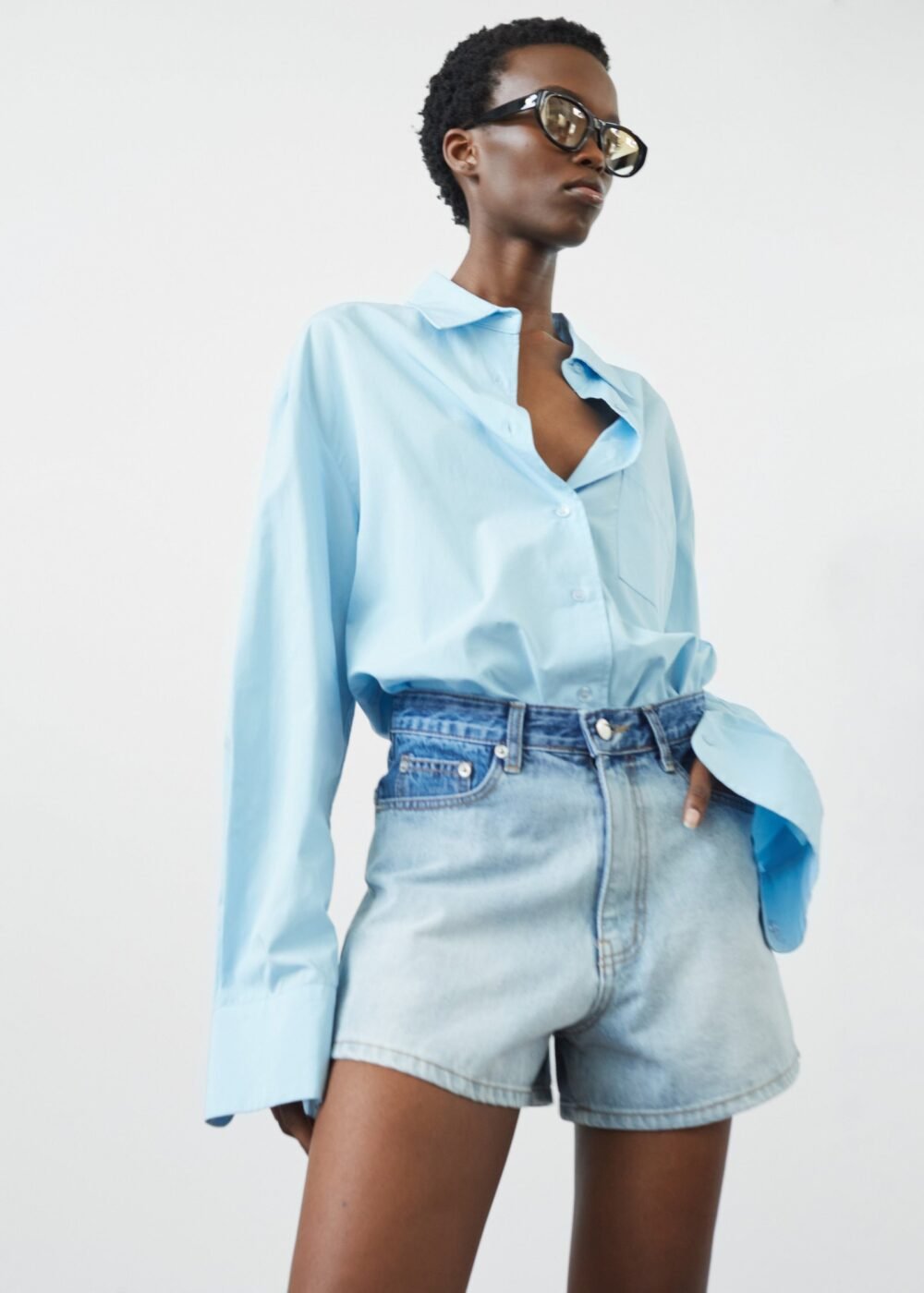 Denim Shorts - Light Wash - Image 5