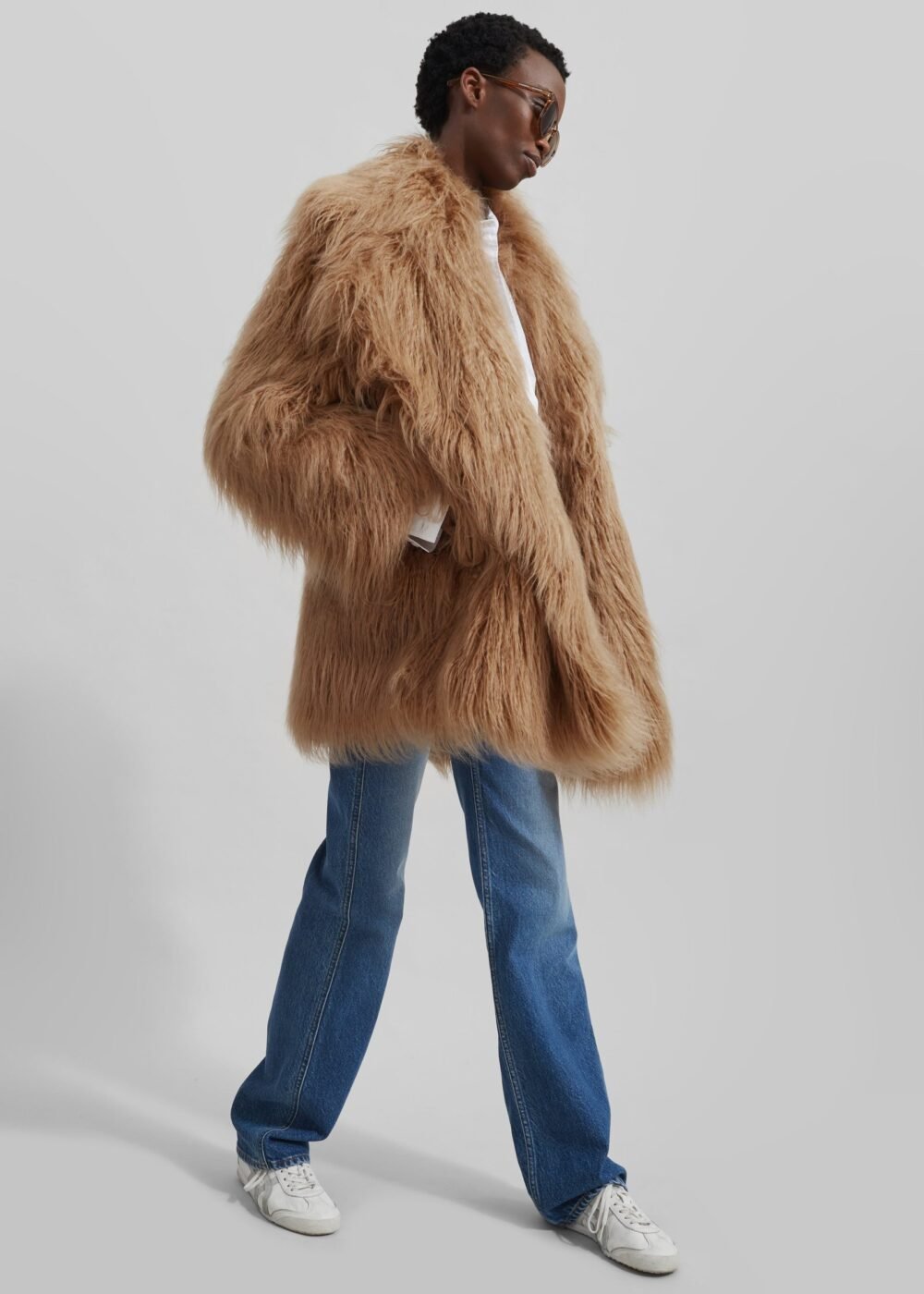 Faux Fur Jacket - Camel - Image 5