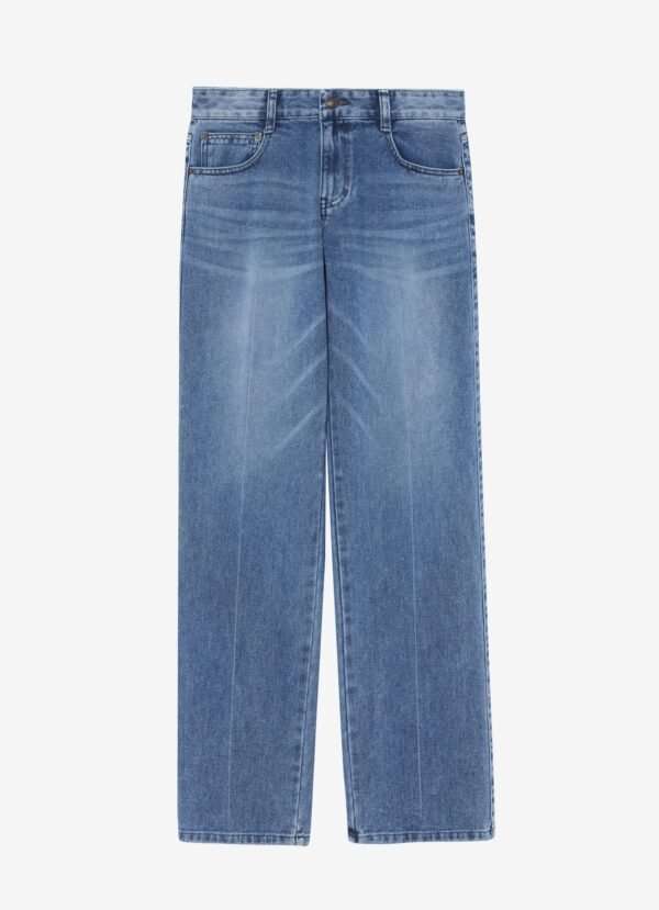 Straight Leg Jeans - Blue Wash - Image 9
