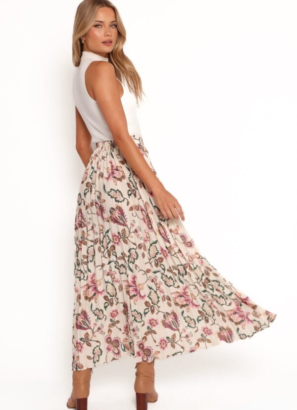 Pleated Midi Skirt - Paisley Floral - Image 6