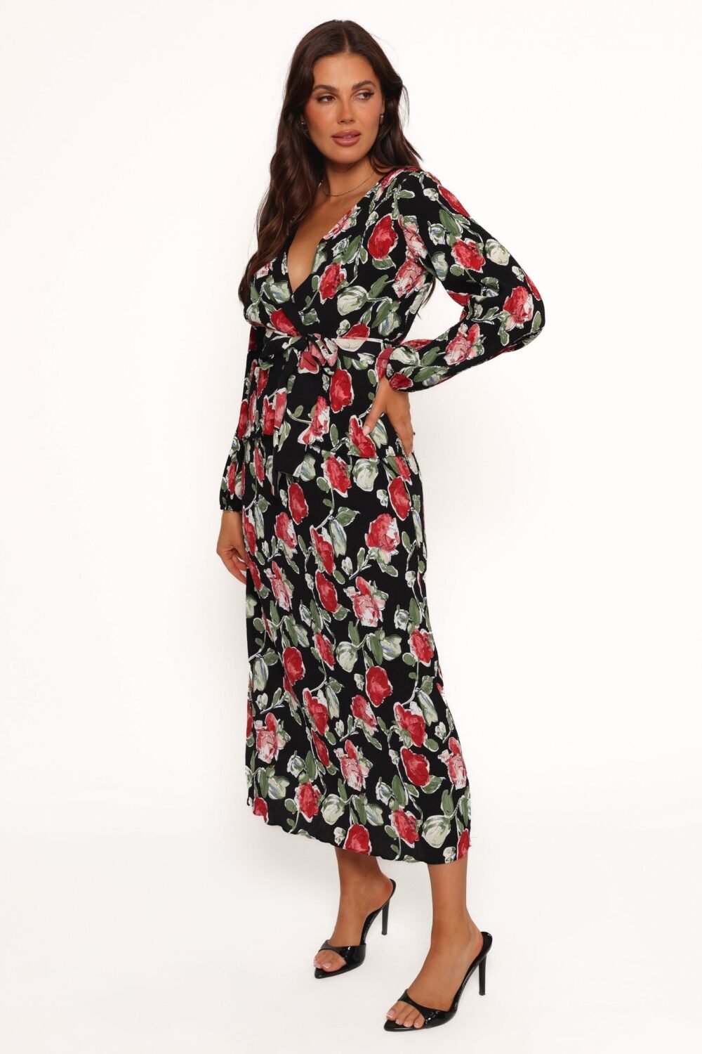 Pleat Midi Skirt - Black Rose - Image 4