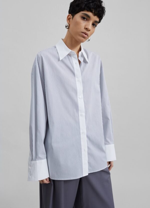 Button Up Shirt - Black/White Stripe - Image 5