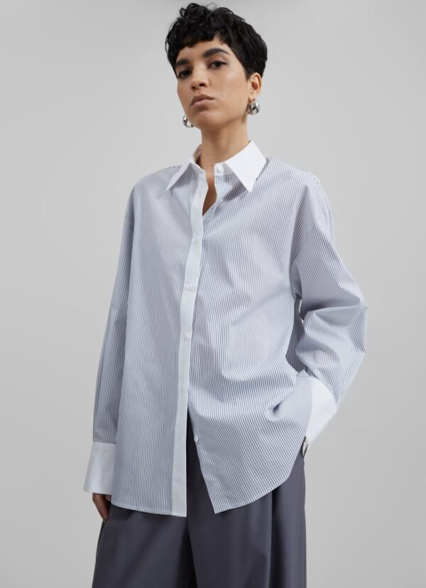Button Up Shirt - Black/White Stripe - Image 7