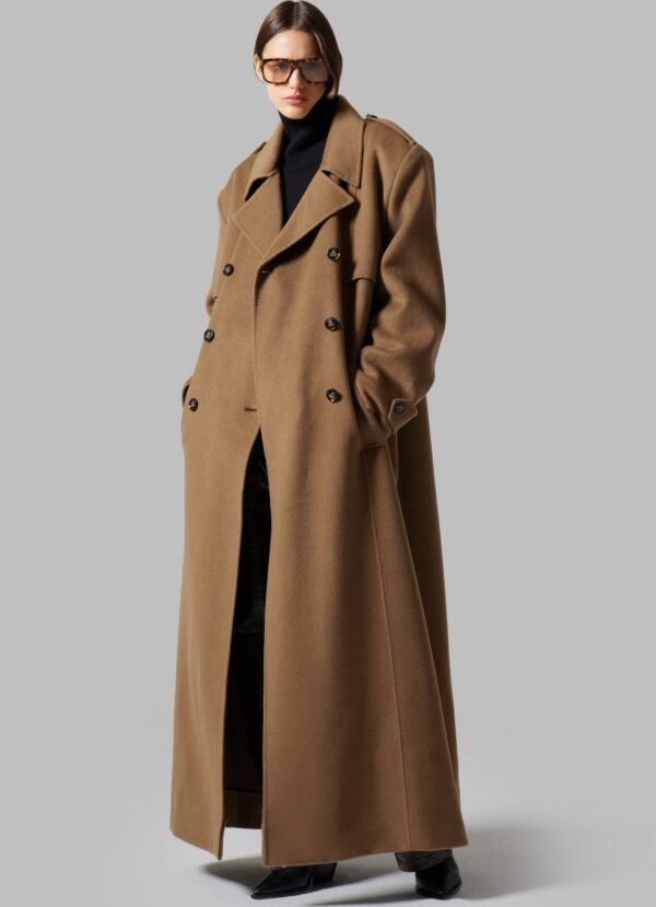 Padded Trench Coat - Camel - Image 9