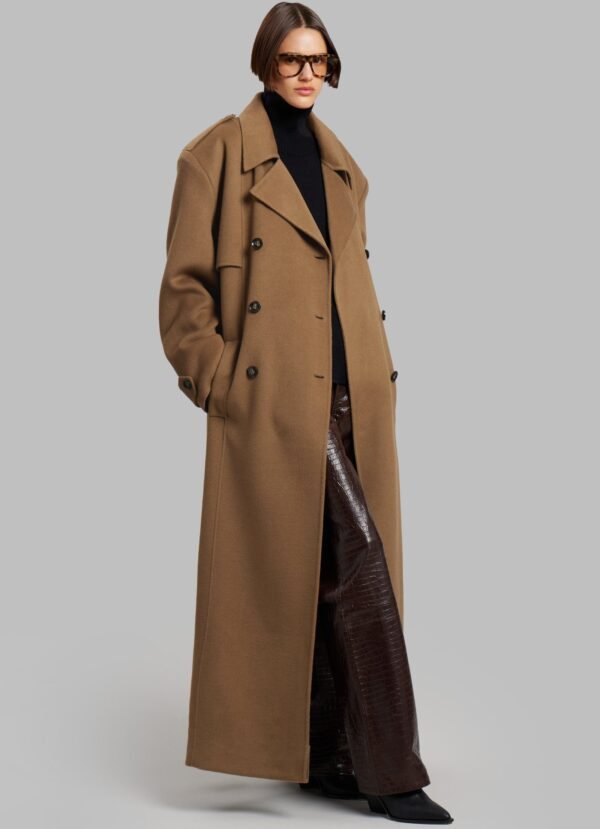 Padded Trench Coat - Camel - Image 5