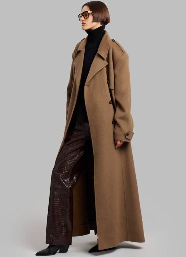 Padded Trench Coat - Camel - Image 7