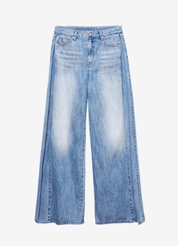 Wide Leg Jeans - Blue Wash - Image 14