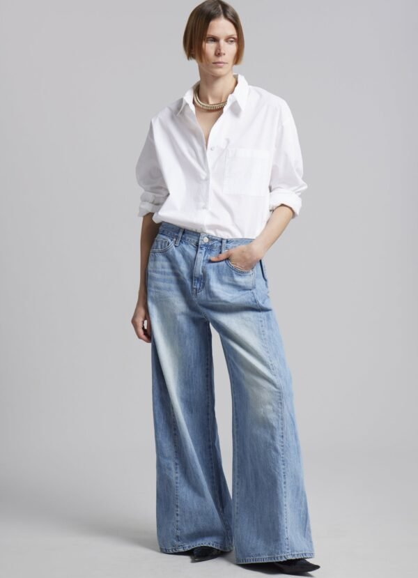 Wide Leg Jeans - Blue Wash - Image 6