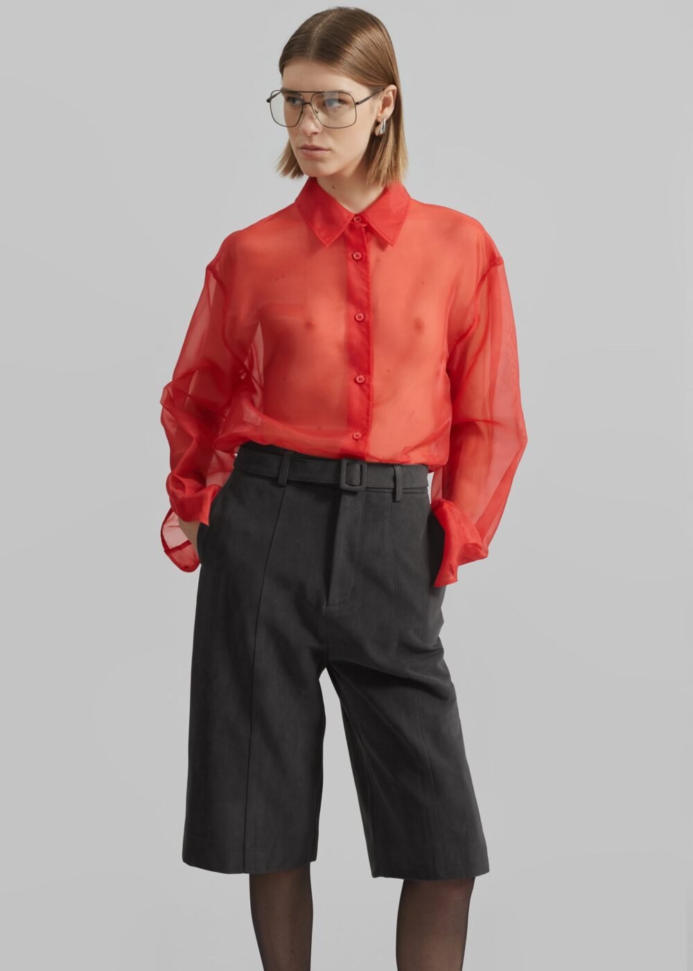 Sheer Shirt - Red - Image 3