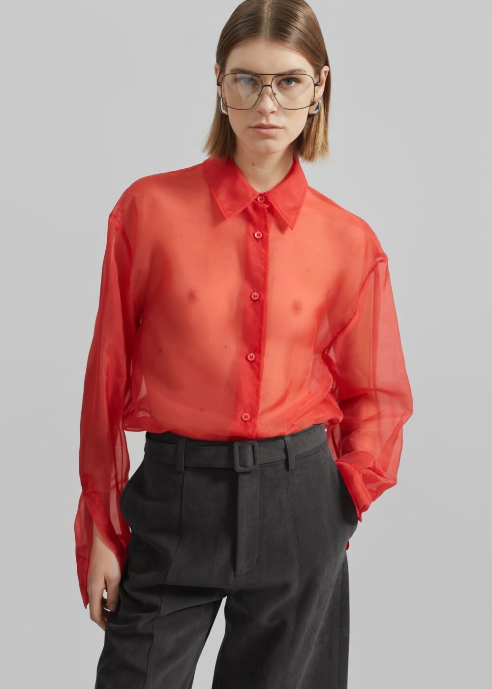Sheer Shirt - Red - Image 6