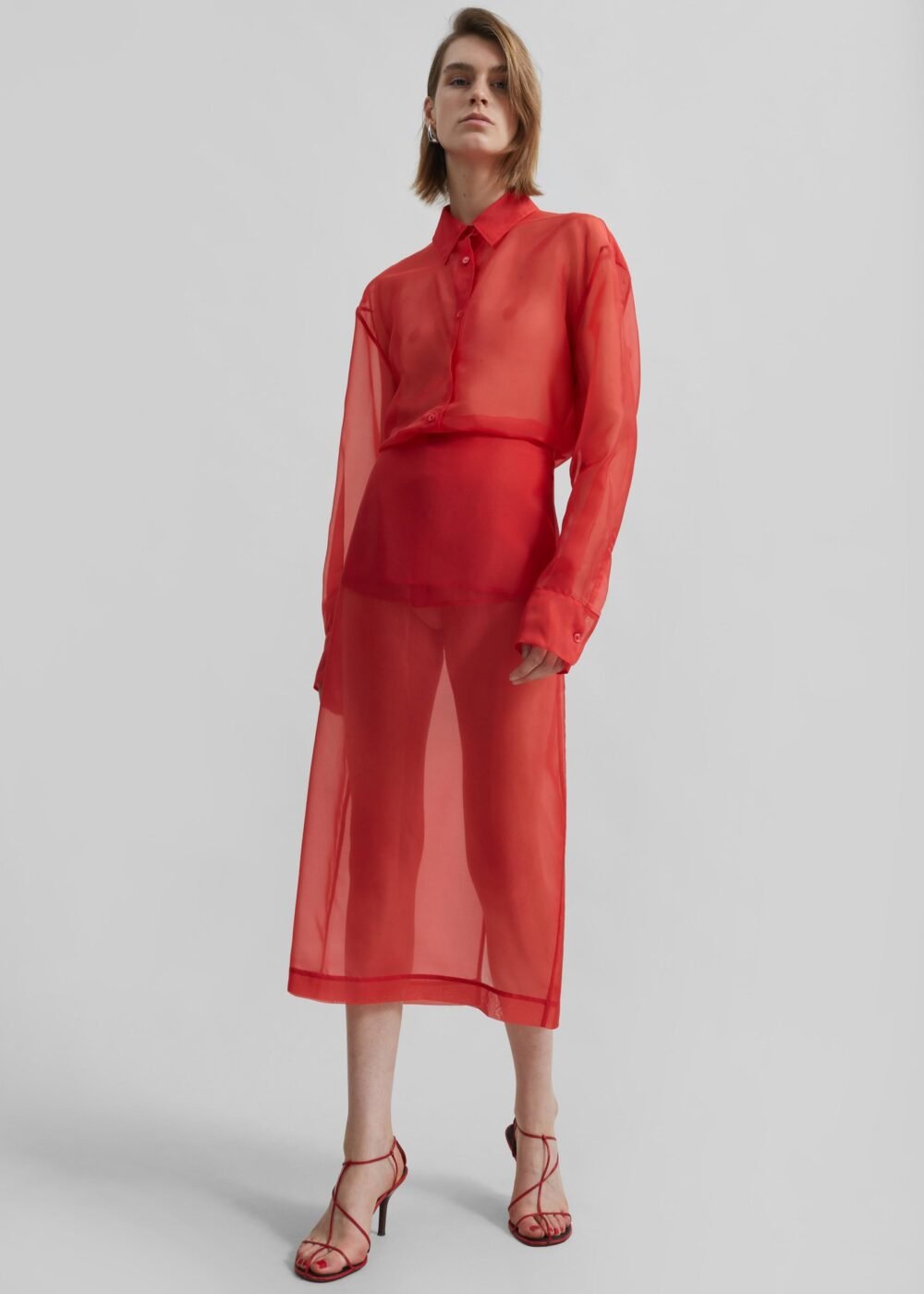 Sheer Shirt - Red - Image 5