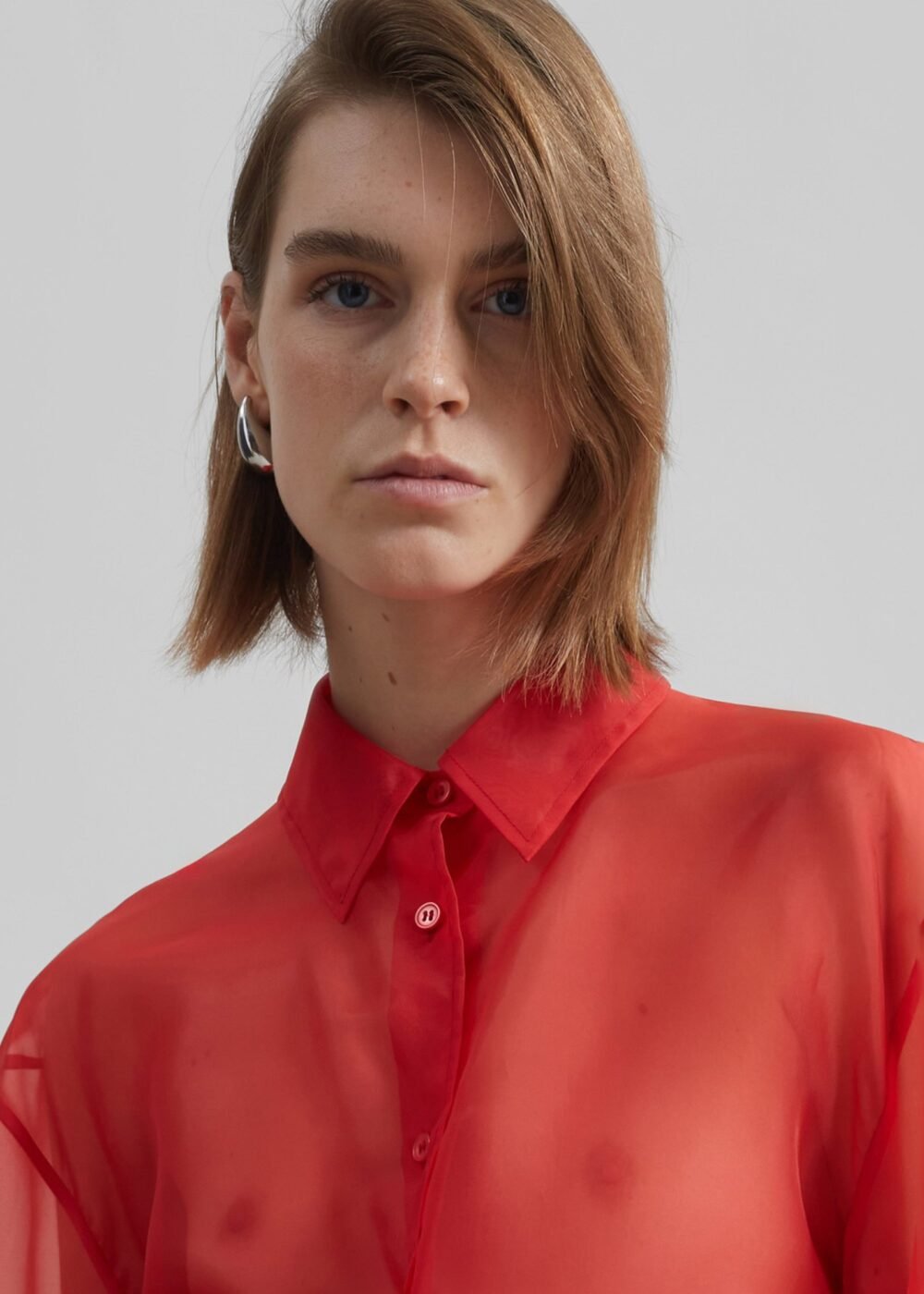 Sheer Shirt - Red - Image 4
