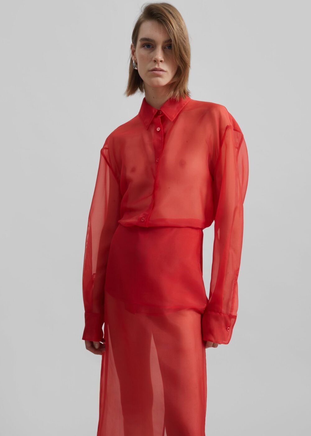 Sheer Shirt - Red - Image 2