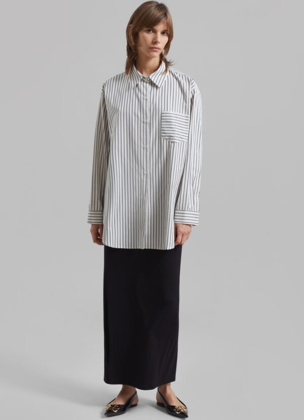 Pocket Shirt - White/Black Stripe - Image 5