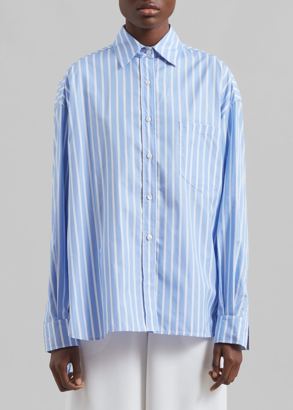 Boxy Shirt - Sky Blue/White Stripe - Image 9