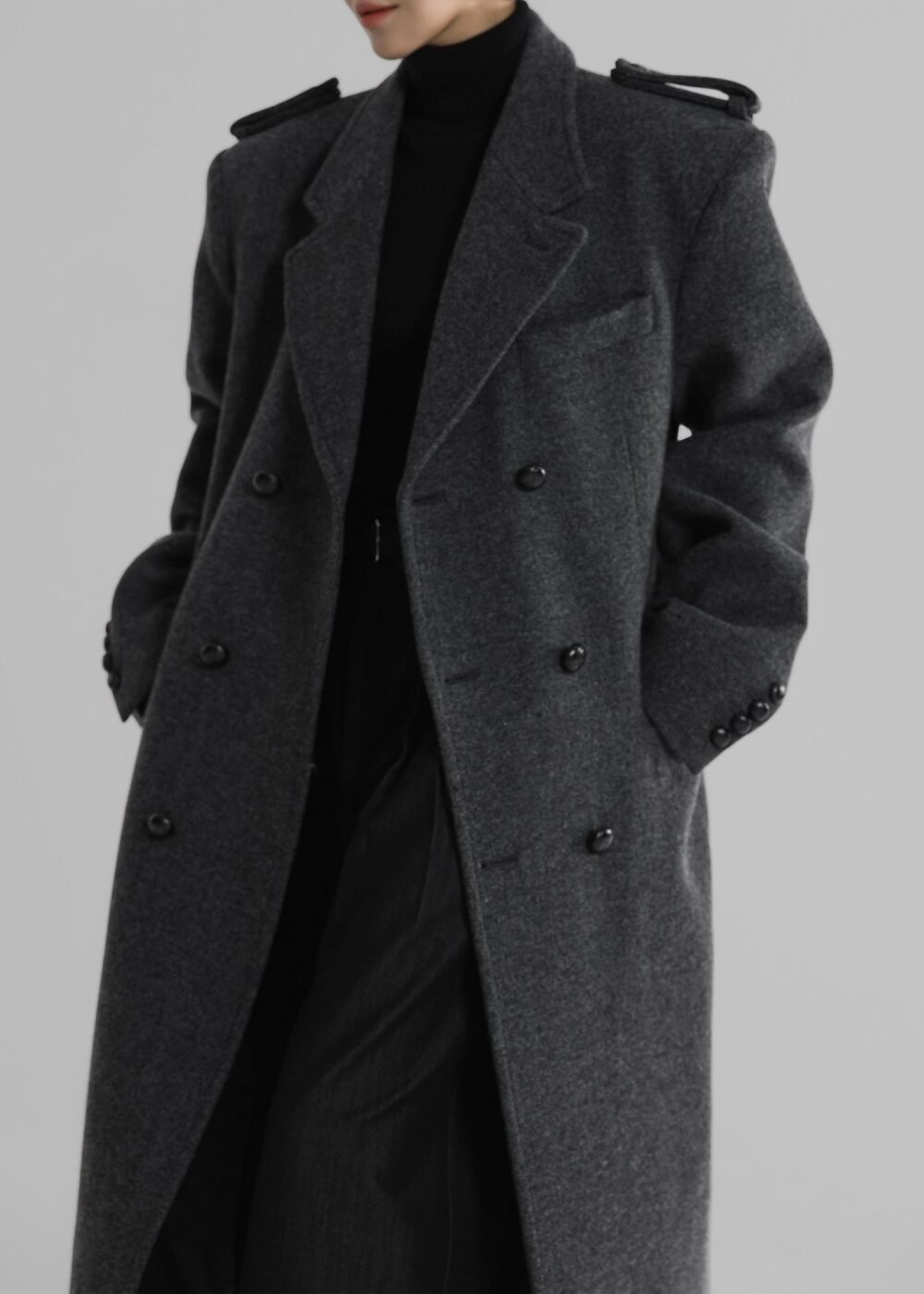 Herringbone Coat - Grey
