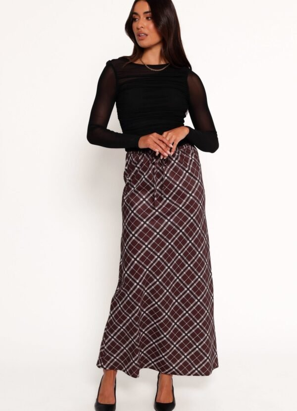 Midi Skirt - Brown Check - Image 4