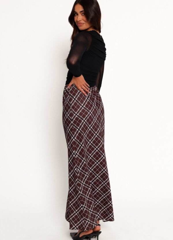 Midi Skirt - Brown Check - Image 6